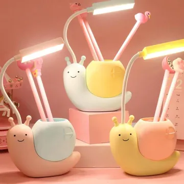 Cute Snail Table Desk Lamp With Pen Holder